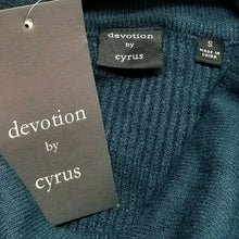 Load image into Gallery viewer, Devotion by Cyrus Sweater Teal Drop Shoulder Oversize Hi-Low Turtleneck Small