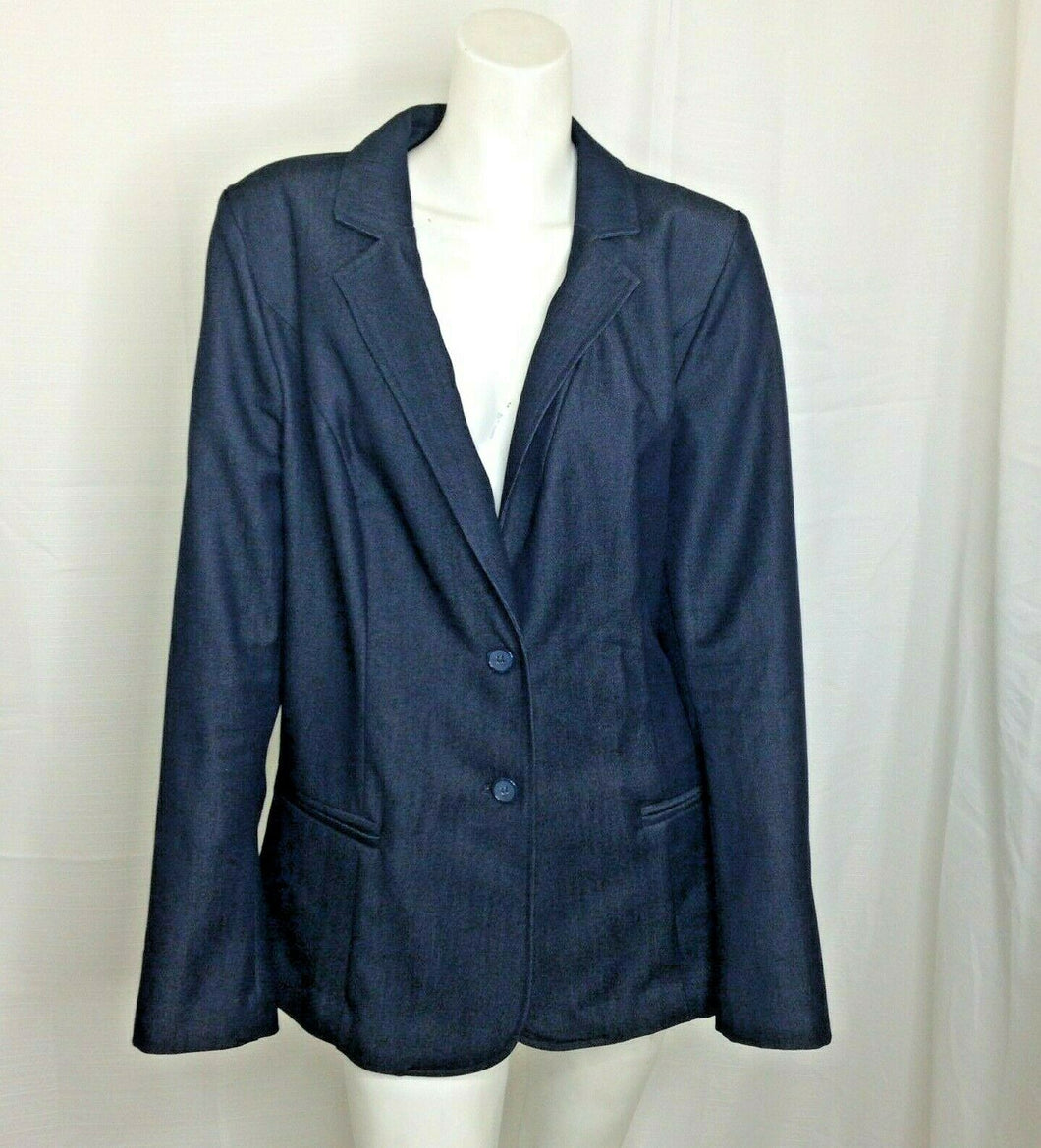 Lane Bryant Womens Plus Sized Black 2 Button Blazer Size 16