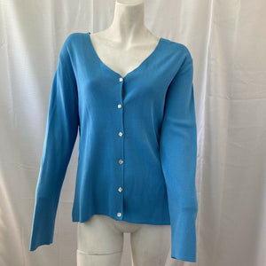 Vintage Maurice Sasson Kikit Sky Blue Light Cardigan Sweater Size Large