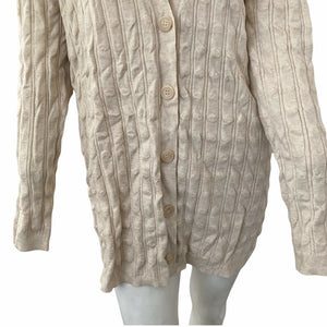 Joseph A Sweater Long Cardigan Oatmeal Heather Beige Womens Size Large