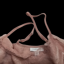 Load image into Gallery viewer, Topshop Womens Blush Lace Trimmed Matte Satin Spaghetti Strap Camisole Top 4