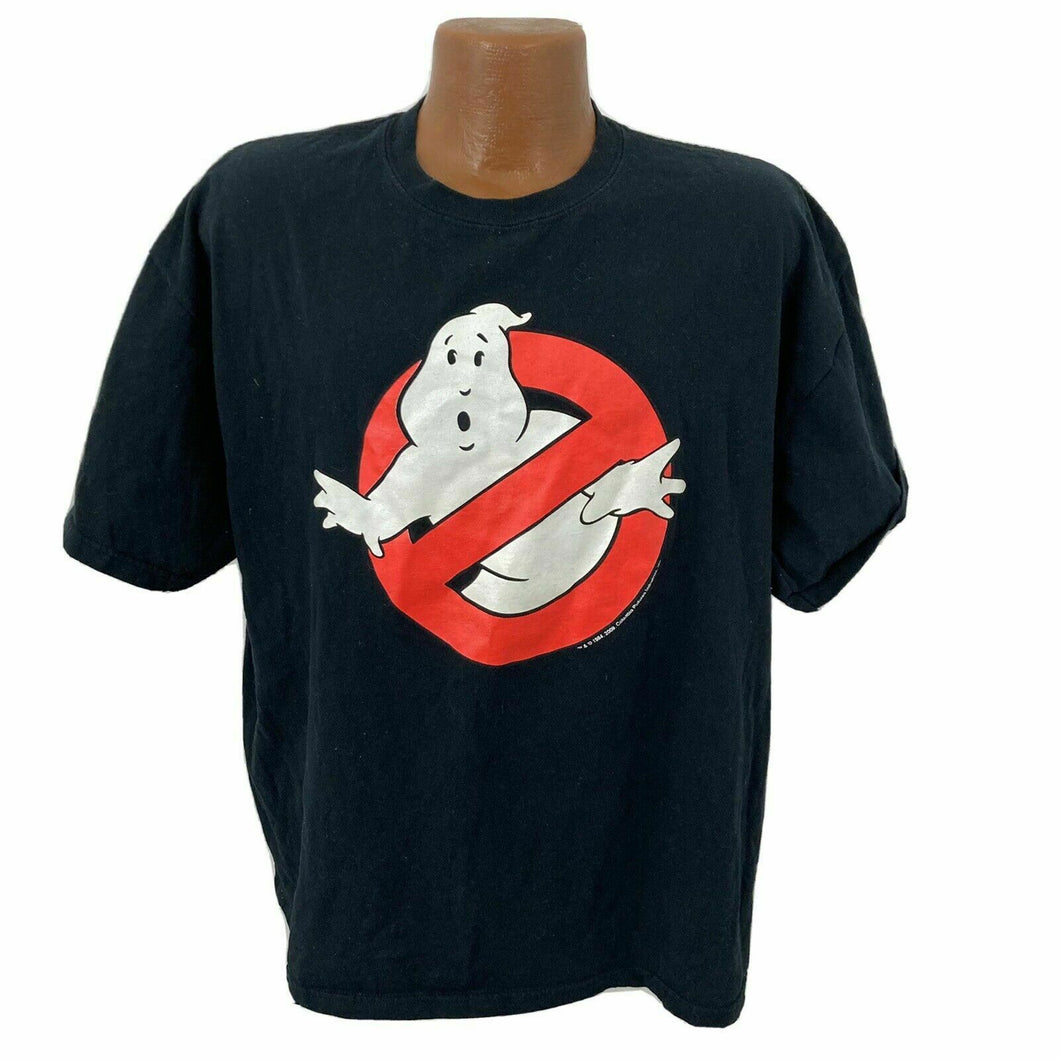 GhostBusters Mens Black and Red T-shirt Size XL 46-48 retro logo ghost busters