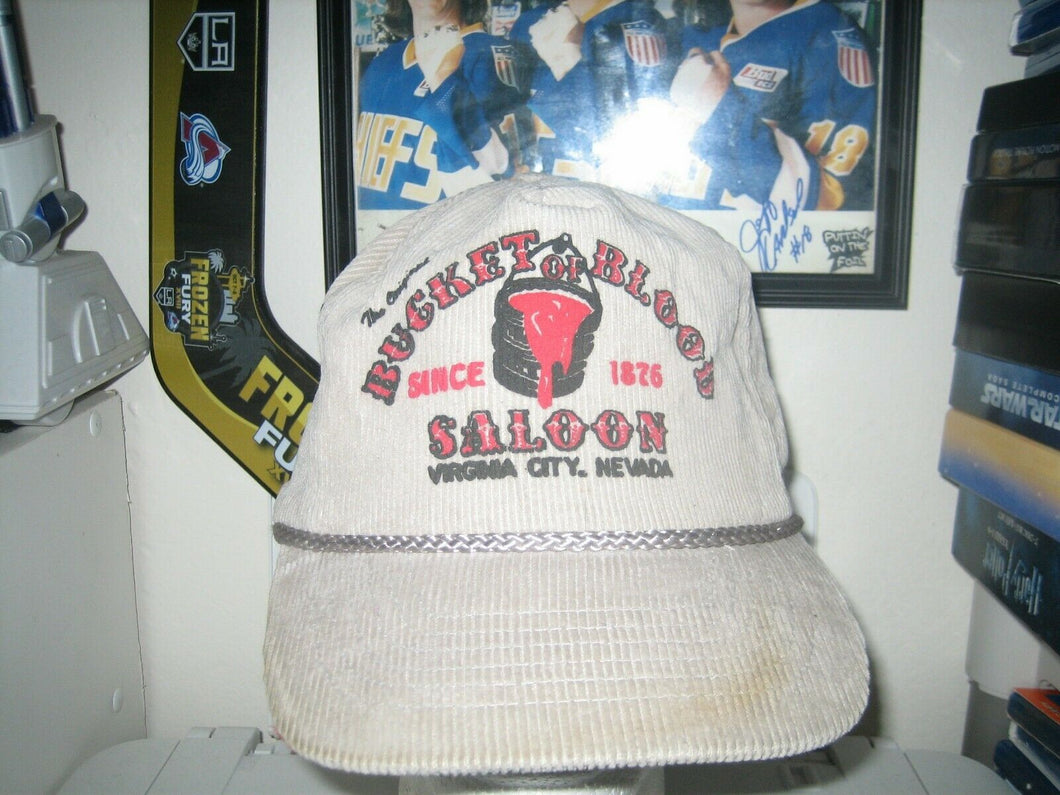 vintage 90s bucket of blood saloon baseball hat cap adult one  virginia city nv