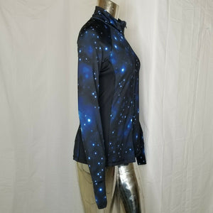 Forever 21 Womens Multicolored Galaxy Starbursts Full Zip Athletic Jacket Large