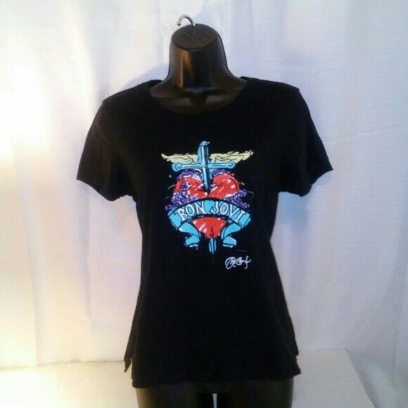 Bon Jovi Women's Black Concert T-shirt Small