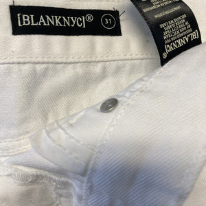 Blank NYC Shorts Womens Size 31 White Distressed Raw Hem Hi Rise