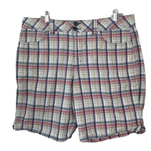 Load image into Gallery viewer, Faded Glory Shorts Plaid Multicolored Womens Plus Size 16 Blue Red