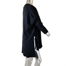 Load image into Gallery viewer, Laundry by Shelli Segal Sweater Black Open Front Long Cardigan Coatigan L