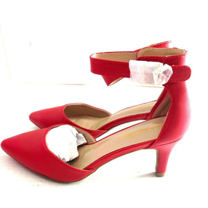Dream Pairs Red PU Low Pointed Womens Red Pumps Size 8 46508