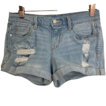 Load image into Gallery viewer, Old Navy Boyfriend Short Shorts Womens 2 Distressed Rips Stretch Light Wash