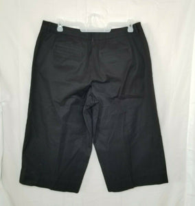 Lane Bryant Womens Black Wide Leg High Rise Casual Cropped Capris 18