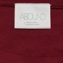 Load image into Gallery viewer, ABOUND Crop T-Shirt Top Womens Maroon Red Round Neck Long Sleeve Large NEW