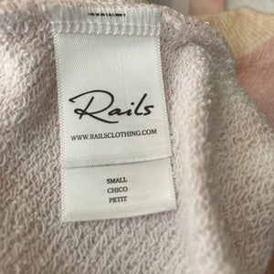 Rails Sweatshirt Women’s Small Pink Peach White Pastel Tie dye Stretch New