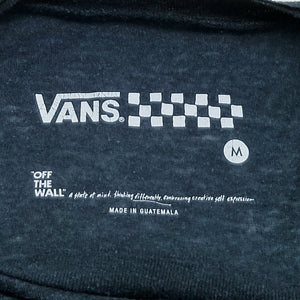 VANS Womens Black Gray Off The Wall Worldwide Classics Skeleton Hand Shirt M