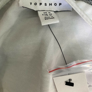 TopShop Blouse Women’s White Button Front Various Sizes Peasant Sleeve