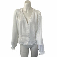 Load image into Gallery viewer, TopShop Blouse Women’s White Button Front Various Sizes Peasant Sleeve