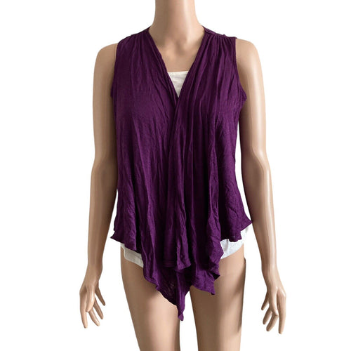 Andrea Missy Twofer Shirt Womens Purple Size Medium Embroidered