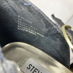 Steve Madden P Valour Open Toe Black Ruffle Wedge Sandals Size 9M