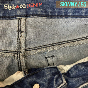 Style & Co Denim Skinny Leg Womens Dark Wash Blue Jeans Size 12