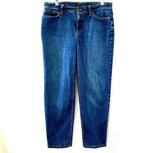 Eddie Bauer Original Loose Tapered Medium Wash Denim Jeans Size 12P