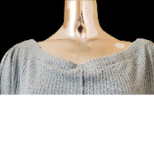 Load image into Gallery viewer, Caslon Womens Blue Boat Neck Raw Seams Waffle Knit Pullover Sweater Top S