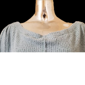 Caslon Womens Blue Boat Neck Raw Seams Waffle Knit Pullover Sweater Top S