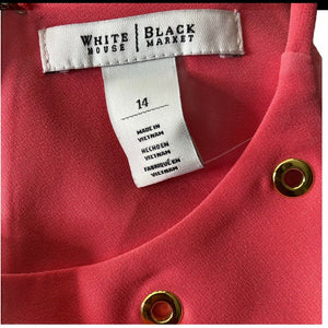 White House Black Market Womens SL Date Dress Tangerine Orange Pink Size 14