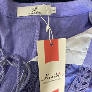 Kinikiss Maroths Womens Purple Fancy Boho Dress Size Large