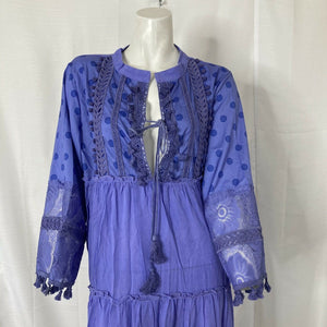 Kinikiss Maroths Womens Purple Fancy Boho Dress Size Large